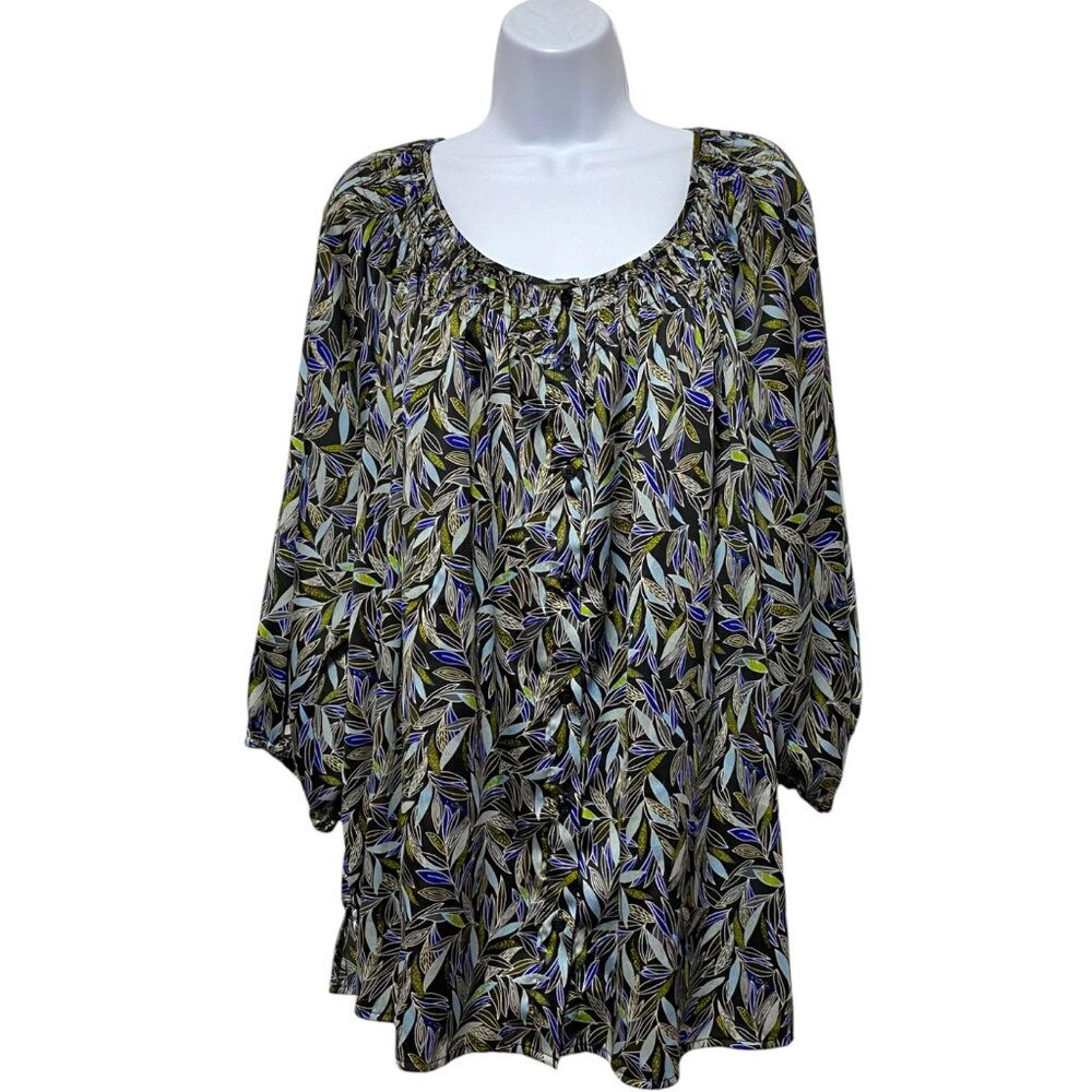 Women's 2X-Plus Size Button Top Half Sleeve Light Weight Design By-George Woman